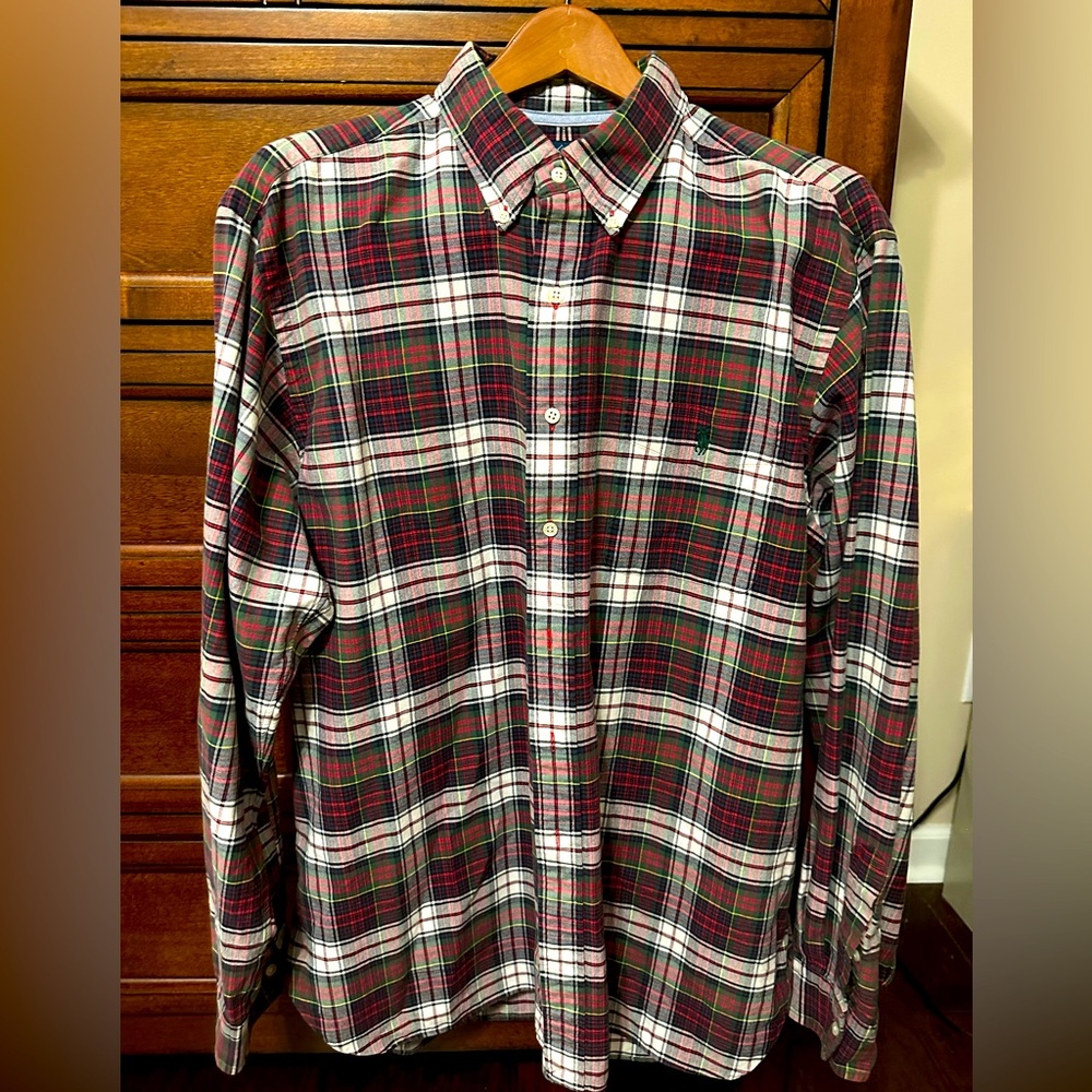 Men Ralph Lauren XL long sleeve Cotton Men’s Plaid Shirt